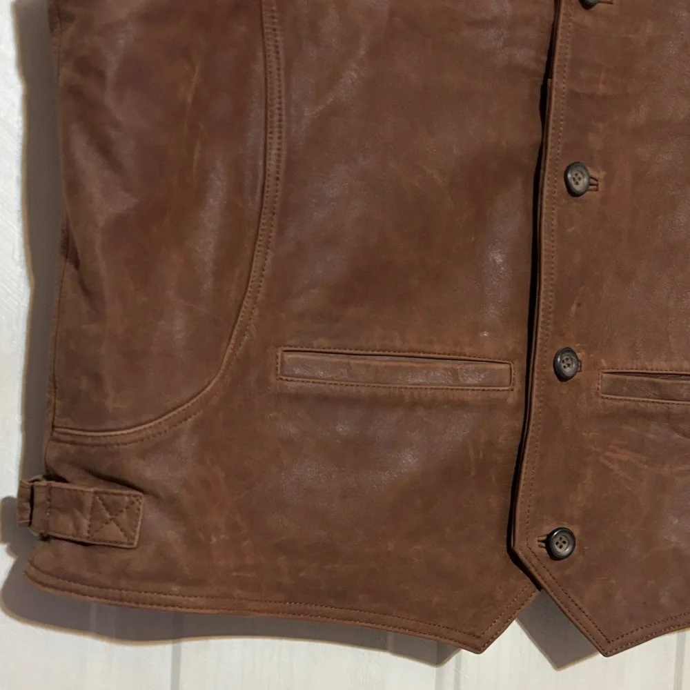 Marlboro Vintage Brown‎ Leather Vest